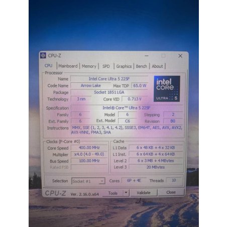 Процессор Intel Core Ultra 5 225F OEM AT8076806416 S1851, 3.3-4.9GHz, 6P+8E cores/14 threads, 22Mb+20Mb, 65-121W, AI Boost, GNA