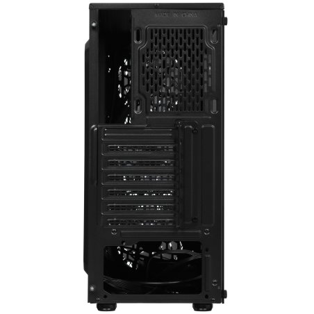 Компьютерный корпус Miditower ExeGate EVO-8243 (ATX, без БП, 2*USB+1*USB 3.0, черный, 3 вент. с RGb подсветкой, боковая панель - закаленное стекло)