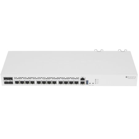 Маршрутизатор Mikrotik CCR2116-12G-4S+ Cloud Core Router 2116-12G-4S+ with Amazon Annapurna Labs Alpine v3 AL73400 CPU (16-cores, 2GHz per core), 16Gb RAM, 4xSFP+ cage, 13xGbit LAN, M.2 PCIe slot, RouterOS L6, 1U rackmount case, Dual PSU