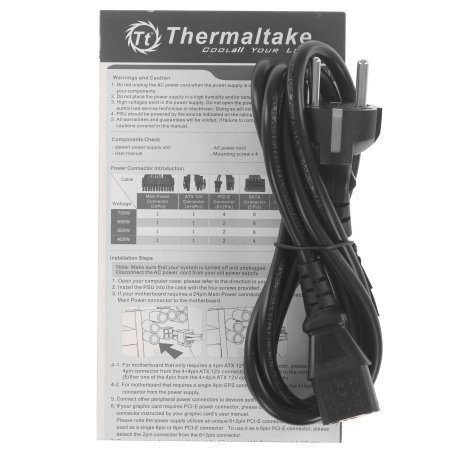Блок питания Thermaltake Smart PS-SPR-0750NHSABE-1, 750Вт, 80 PLUS Bronze, 120мм, черный