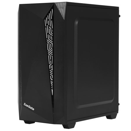 Компьютерный корпус Minitower ExeGate Mistery R2-NPX600 (mATX, БП 600NPX с вент. 12 см, 2*USB+1*USB 3.0, аудио, черный, 1 вент. 12см с RGb подсветкой и полоса на передней панели, боковая панель - закаленное стекло)