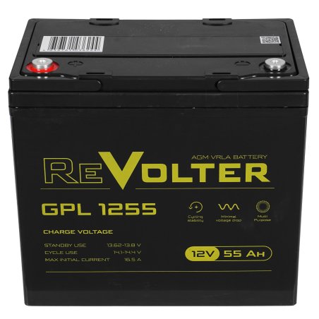 Аккумулятор 12В 55А.ч REVOLTER GPL 1255