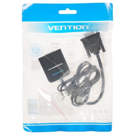 Мультимедиа конвертер Vention VGA + аудио > HDMI, гибкий, черный