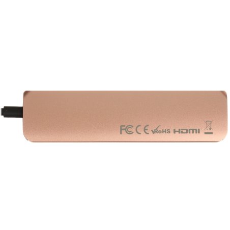 USB адаптер Satechi Slim Aluminum Type-C Multi-Port Adapter with Type-C Charging Port. Интерфейс USB-C. Порты USB Type-C, 2хUSB 3.0, 4K HDMI. золотой.