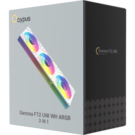 Вентилятор для корпуса Fan Ocypus Gaммa F12 UNI WH ARGb 3 IN 1 PWM белый