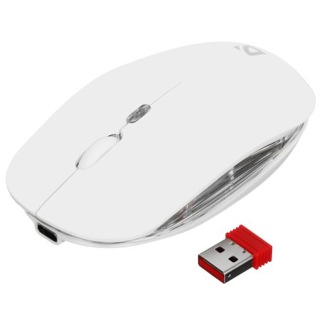 Мышь беспроводная Defender Calessa MB-252 белый, 3200 dpi, радиоканал, Bluetooth, USB, кнопки - 4