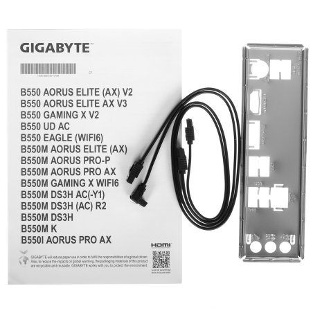 Материнская плата Gigabyte B550M DS3H R2, AM4, AMD B550, 4xDDR4, 4xSATA, 2xM.2, 1xPCIe 4.0 x16, 1xPCIe 3.0 x4, 1xPCIe 3.0 x1, 1xDP, 1xHDMI, 1x1Gb LAN, 4xUSB-A 5Gbps, 2xUSB-A 2.0, 3x3.5 мм, 7.1, mATX