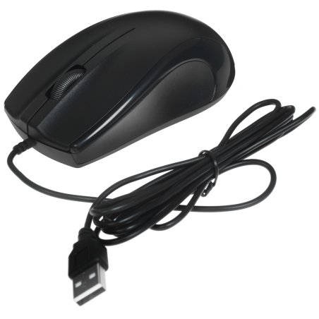 Мышь проводная Oklick 185V2 черный, 1200 dpi, USB, кнопки - 3