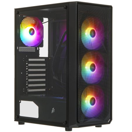 Компьютерный корпус 1STPLAYER FD3 Black/ATX/4x120мм LED fans inc./FD3-BK-4F1