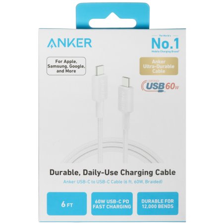 Кабель Anker 322 USB-C на USB-C 1.8м белый