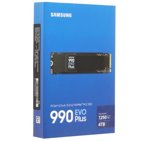 Накопитель SSD Samsung 990 EVO Plus, 4 ТБ, M.2 2280, PCIe 4.0 x4, NVMe 2.0, R/W 7250/6300