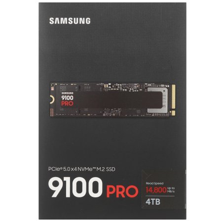 Накопитель SSD 4Tb Samsung 9100 PRO, M.2, PCI-E 5.0 x4, TLC 3D NAND R/W - 14800/13400 Mb/s