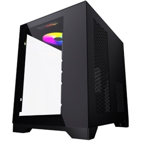 Компьютерный корпус Powercase Vision Micro, Black, Tempered Glass, 4х 120мм 5-color fan, черный, mATX (CVBM-L4)