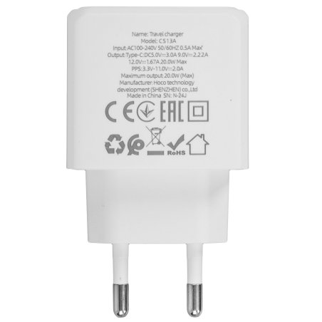 Сетевое зарядное устройство HOCO (6942007603836) CS13Aia белый