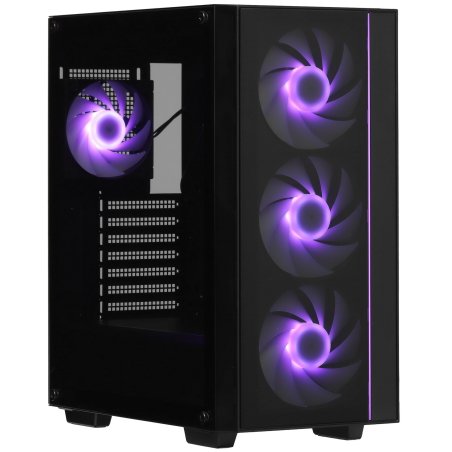Компьютерный корпус Deepcool MATREXX 55 V4 без БП, боковое окно (закаленное стекло), 3xARGb LED 140мм вентилятора спереди, 1xARGb LED 120мм вентилятор сзади, черный, ATX