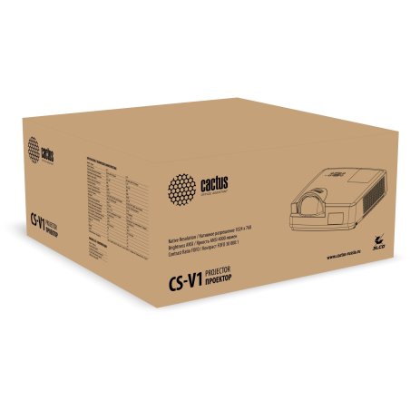 Проектор Cactus Bright CS-V1.WT 3LCD 4000Lm ANSI (1024x768) 30000:1 ресурс лампы:10000часов 1xUSB typeA 1xUSB typeB 2xHDMI 4кг