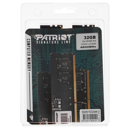 Оперативная память Patriot Signature, DDR5, 32Gb (2x16 Gb), 4800 MHz, CL40, DIMM