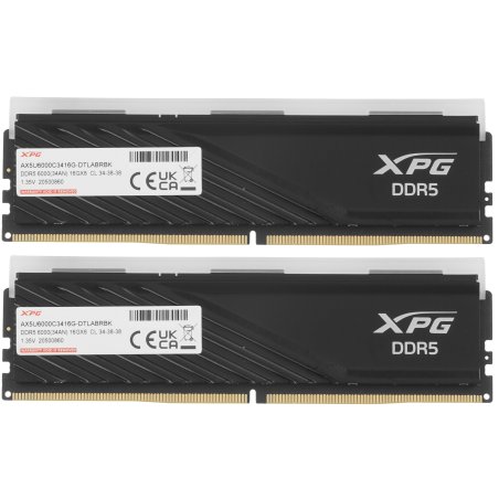 Оперативная память XPG Lancer Blade, DDR5, 32Gb (2x16Gb), 6000MHz, CL34, DIMM, с радиаторами, RGb, черный