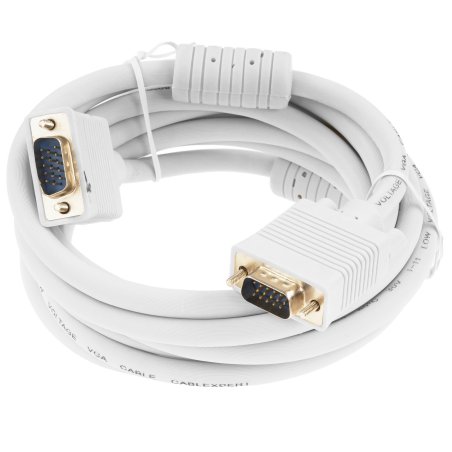 Кабель Gembird/Cablexpert CC-PPVGA-10,Кабель VGA Premium 15M/15M, 3.0м, белый, тройной экран, феррит.кольца
