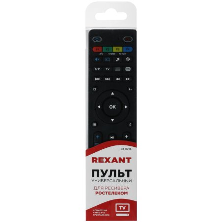 Универсальный пульт дистанционного управления Rexant для ресивера Ростелеком (38-0016)