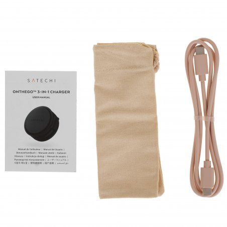 Переносное зарядное устройство Satechi Qi2 OntheGo 3-in-1 Wireless Charger, нежно-розовый