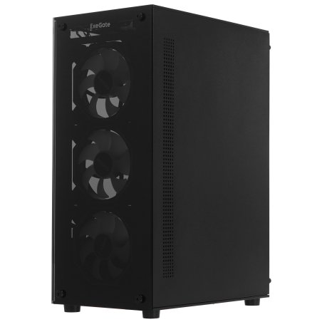 Компьютерный корпус Miditower ExeGate i3 BASE-EVO800 (ATX, БП EVO800RGb с вент. 12 см, с окном, 1*USB+1*USB 3.0, аудио, 4 вент. 12см с RGb подсветкой)