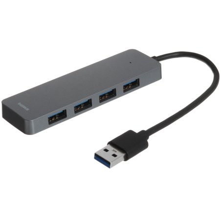 Baseus UltraJoy Series 4-Port HUB Lite 15cm Space Grey USB-A to USB 3.0*4+USB-C 5V, B0005280B811-10