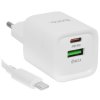Сетевое зарядное устройство HOCO C149A 1USB+1Type-C 3.0A PD 30W+QC3.0, белый