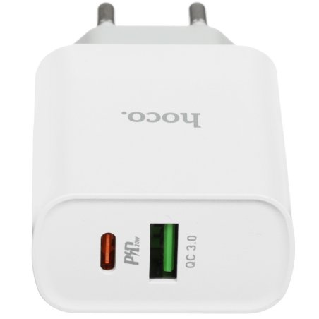 Сетевое зарядное устройство HOCO (6931474740526) C80A RAPIDO PD+QC3.0 + кабель 8PIN-TYPE-C белый