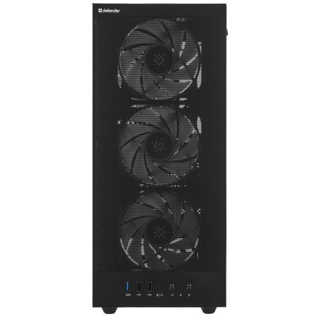 Компьютерный корпус Defender RaptorX черный,ATX,4fans,switchM/BSync