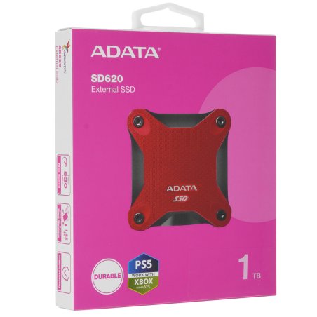 Внешний SSD ADATA SD620, 1TB, USB 3.2 Gen 2 Type-A, R/W 550/480, красный