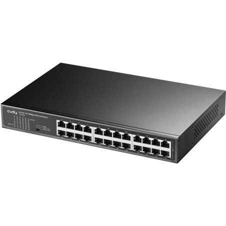 Коммутатор 24-Port 10/100 Mbps Switch, 24 10/100 Mbps RJ45 Ports, Switch/VLAN/Extend working mode DIP switch, Rack-mountable Steel Case, Power Saving, Plug & Play, Rack-Mount kits included