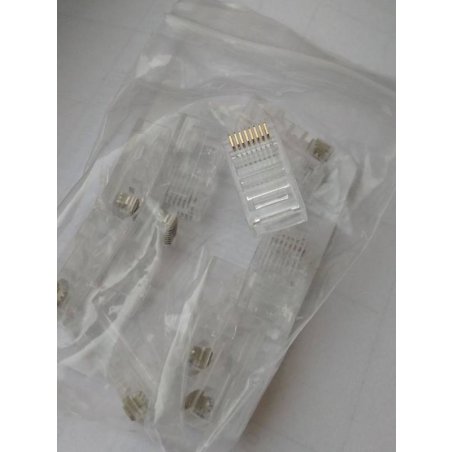 Коннектор RJ-45 (8P8C) LC-PTU-01/10 вилка универсальная. кат.5e. со сквозным отверстием(10 шт.)