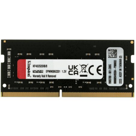 Оперативная память Kingston Fury Impact, DDR4, 8Gb (1x8Gb), 3200MHz, CL20, SO-DIMM
