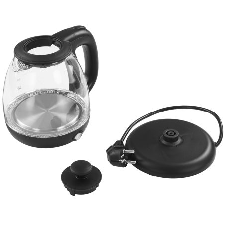 Чайник электрический BRAYER BR6106, 1100 Вт, 1 л, стеклянный, автоотключение, подсветка, черный