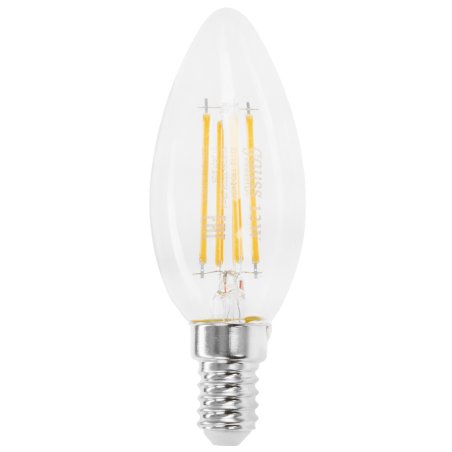 Лампа светодиодная филаментная Gauss Filament 12Вт цок.:E14 свеча св.свеч.бел.теп. (упак.:10шт)