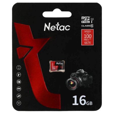 Флеш-накопитель NeTac Карта памяти Netac MicroSD card P500 Extreme Pro 16Gb, retail version w/SD adapter