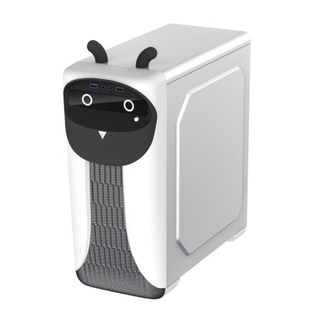 Компьютерный корпус GameMax Cute OWL, без БП (Midi Tower, ., 1*USB 3.0 + 2*USB 2.0, 2*120мм), Черный/белый