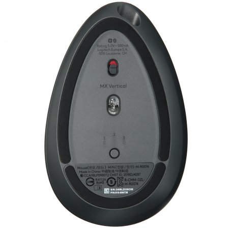 Мышь беспроводная/проводная Logitech MX Vertical графитовый, 4000 dpi, радиоканал, Bluetooth, USB, кнопки - 6