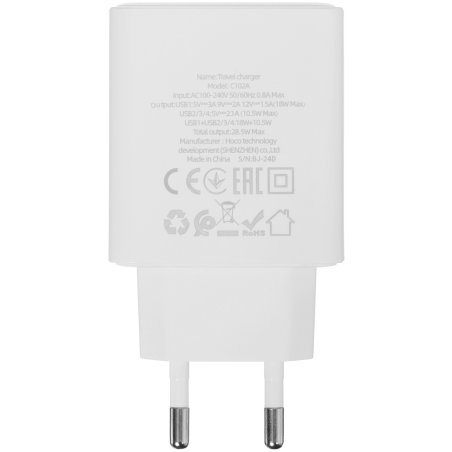 Сетевое зарядное устройство HOCO (6931474777713) C102A белый СЗУ 4USB 2.1A QC3.0 быстрая зарядка
