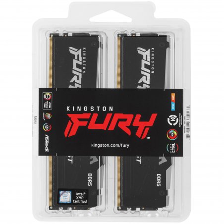 Оперативная память Kingston DDR5 DIMM FURY Beast Black EXPO RGb 16Gb, 6800Mhz, KF568C34BBEA-16 CL34, с радиатором Kingston