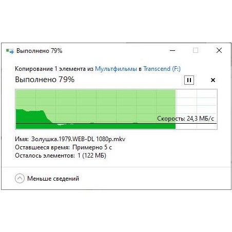 Флешка USB Transcend JetFlash 790 (TS64GJF790W), 64Gb, USB 3.0, R/W 70/25, белый/синий