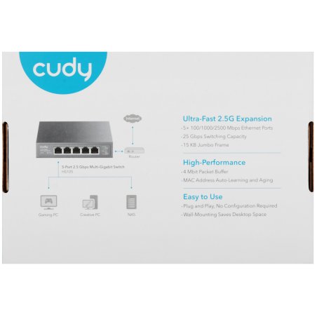 Коммутатор Cudy HS105 (L2) 5x2.5Gbит/с неуправляемый