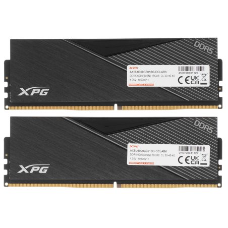Оперативная память XPG Lancer, DDR5, 32Gb (2x16Gb), 6000MHz, CL30, DIMM, с радиаторами, черный