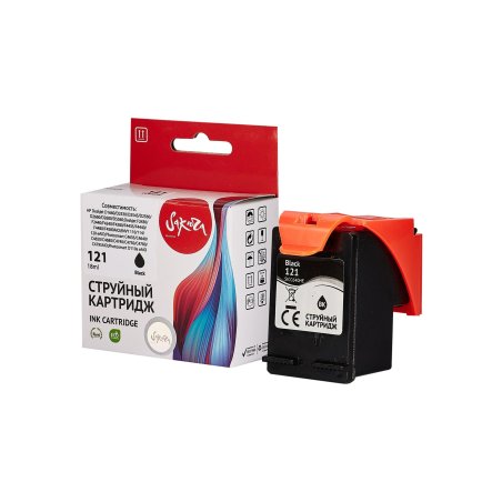 Картридж струйный Sakura CC640HE (№121 Black) для HP, черный, 18 мл., 600 к.