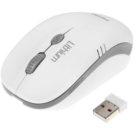 Мышь беспроводная с зарядкой от USB Smartbuy ONE 344CAG бело-серая SBM-344CAG-WG
