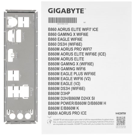Материнская плата Gigabyte B860M AORUS ELITE WIFI6E ICE, LGA1851, Intel B860, 4xDDR5, 4xSATA, 3xM.2, 1xPCIe 5.0 x16, 1xPCIe 4.0 x4, 1xDP, 2xHDMI, 1x2.5Gb LAN, Wi-Fi 6E, Bluetooth 5.3, 2xUSB-A 10Gbps (Gen2), 4xUSB-A 5Gbps, 4xUSB-A 2.0, 1xUSB-C 20Gbps (USB4