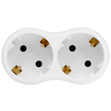 Разветвитель 2-м SPx-2e-W с заземл. 16А бел. Эра Б0053478