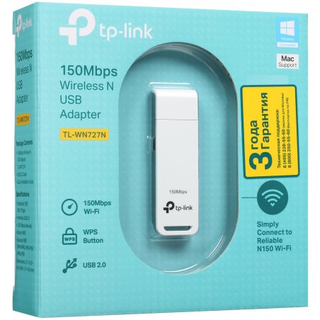 Сетевой адаптер TP-Link SOHO TL-WN727N 150M Wireless Lite-N USB Adapter,Ralink chipset,1T1R,2.4Gh