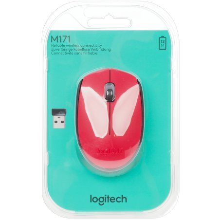 Мышь беспроводная Logitech M171 синий, 1000 dpi, радиоканал, USB, кнопки - 3